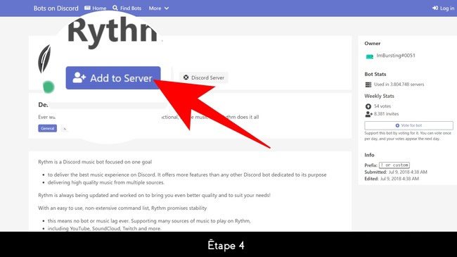 ajouter un bot au serveur discrod 4